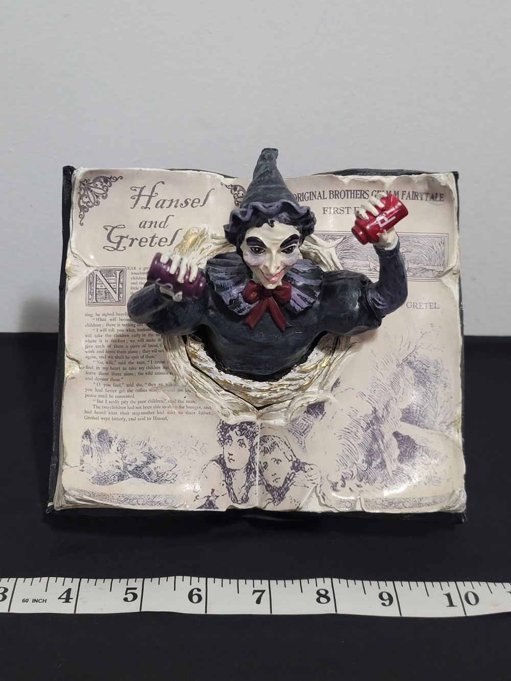 Ashland Black and Cream Hansel and Gretel Witch Book Sculpture